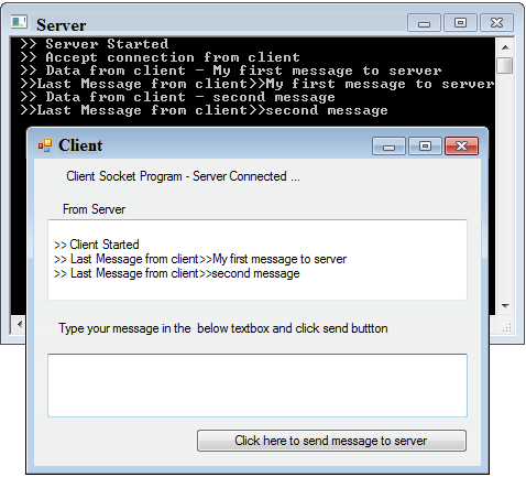 C# client server program