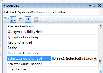 C# listbox SelectedIndexChanged event